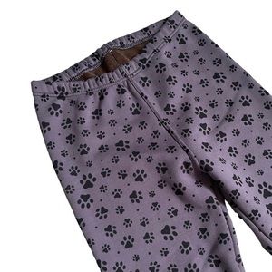 Just Cozy Faux Fur-Lined Paw Prints Leggings Size Medium